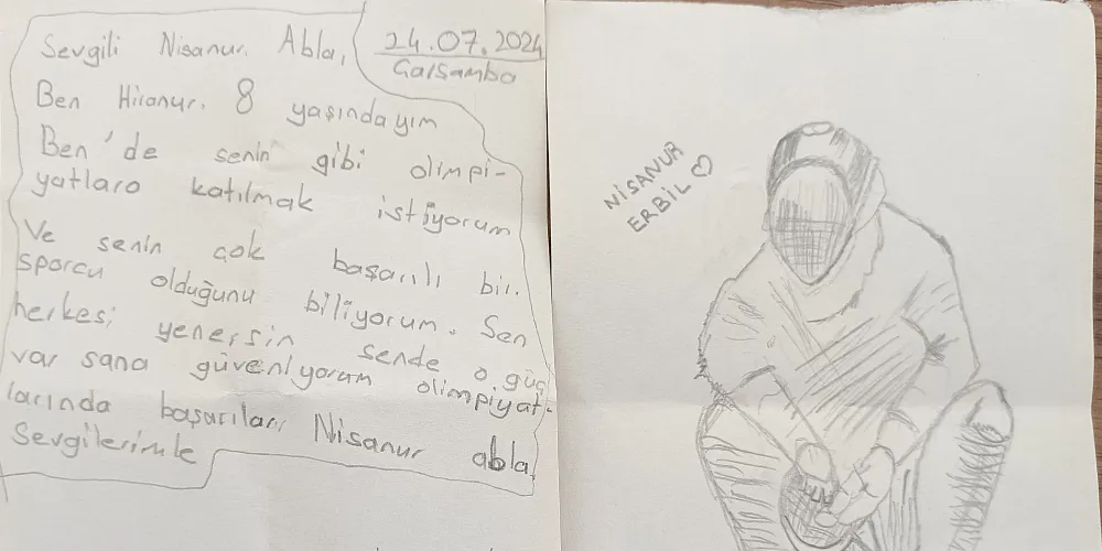 MİNİK SPORCULARDAN PARİS’TE ÜLKEMİZİ TEMSİL EDEN MİLLİ SPORCULARA MEKTUP