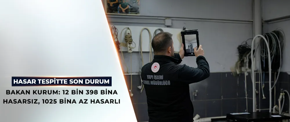 BAKAN KURUM: 12 BİN 398 BİNA HASARSIZ, 1025 BİNA AZ HASARLI